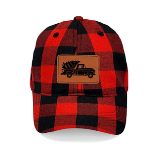 Christmas Truck Red Buffalo Check Cap #L190-RDCHK-P102-TRUCK