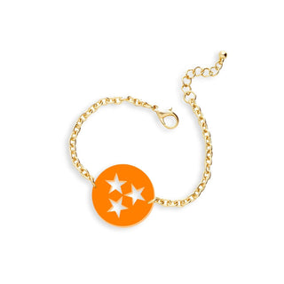 Orange Tri-Star Split Bracelet