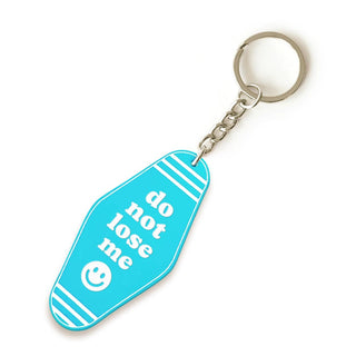 Teal & White Do Not Lose Me Motel Keychain