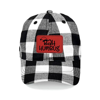 Bah Humbug Black Buffalo Check Cap #L190-BKCHK-P111-HUMB