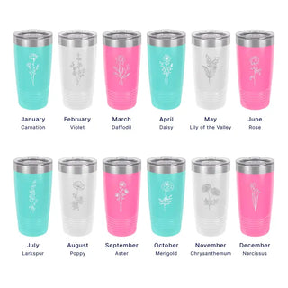 Birth Month Flower 20oz. Insulated Tumbler #TWB20-APR-PK