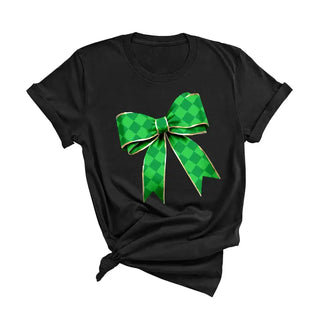 Green Diamond Bow T-Shirt #HPTS-BLKLG-GRNDI