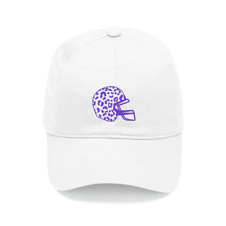 White Cap with Purple Leopard Helmet