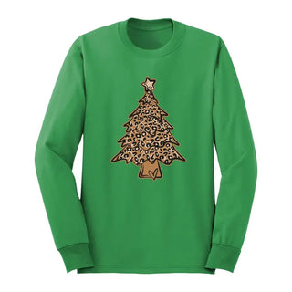 Leopard Christmas Tree Long Sleeve Shirt