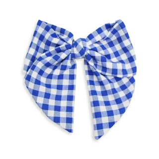 Royal Blue Check Hair Bow #MNA2024VL-RBLCHK