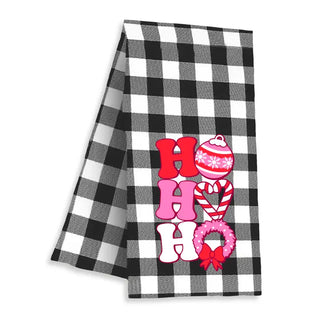 Ho Ho Ho Buffalo Check Hand Towel #HP962-BLKCHECK-HTHOHO