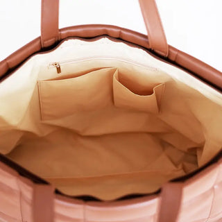 Camel Parker Puffy Tote #M706VL-CAMEL
