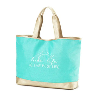 Lake Life is the Best Life Cabana Tote #HP732-BLK-LKLIFE