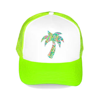 Let's Get Tropical Trucker Hat #L197-BLU-HTTRPPALM23