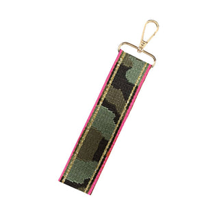 Textured Ivory Cameron Wallet w/Camo Hot Pink Wristlet