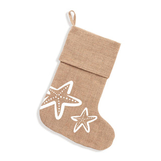 Starfish Burlap Stocking