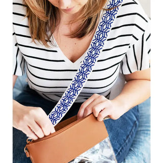 Royal Blue Trellis Beaded Crossbody Strap #MNA107VL-NYTEL