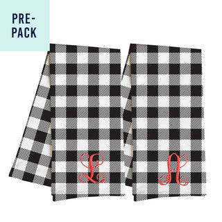 Black Buffalo Check Single Initial Hand Towel Pre-Pack