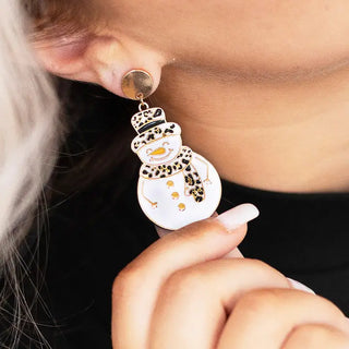 I'm Snow Cute Snowman Earrings #VLJE425-LPRDSNOW
