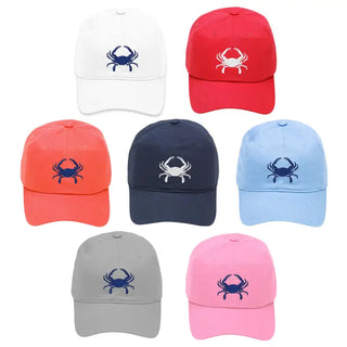 Crab Embroidered Cap #M190VL-CORAL-CRAB