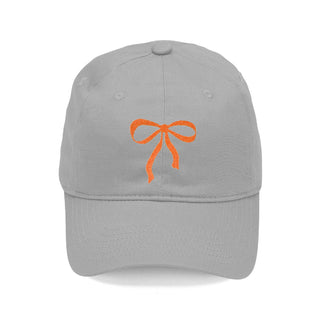 Orange Bow Grey Heavy Cotton Cap