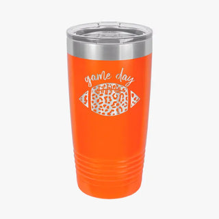 Game Day Leopard Football 20oz Tumbler #TWB20-GDLPRDFB-BLK