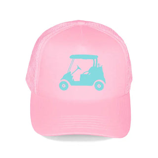 Aqua Golf Cart Trucker Hat #L197-BLU-HTAQGOLF