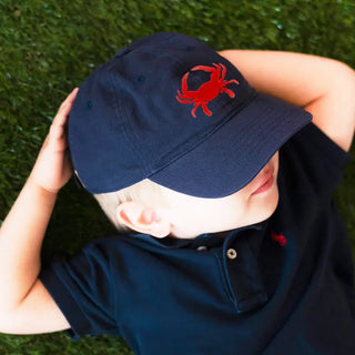 Motif Embroidered Navy Kids' Cap #M185VL-NAVY-CRAB