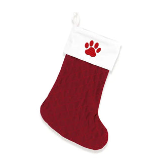 Paw Quilted Red Velvet Stocking #M917VL-RDVEL-PAW