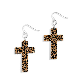 Spotlight Leopard Cross Earrings