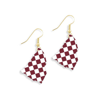 Garnet & White Check South Carolina Earrings