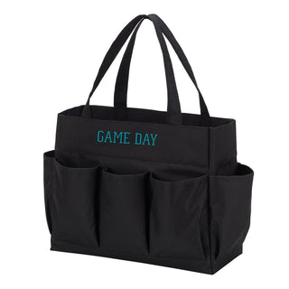 Game Day Embroidered Black Carry All