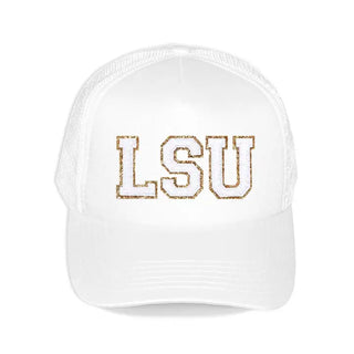 LSU Varsity Patch Trucker Hat #HP197-BLK-PBLKLSU