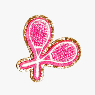 Pink Tennis Racket Patch 1-10 pc Set #PACK-P23-PKTEN
