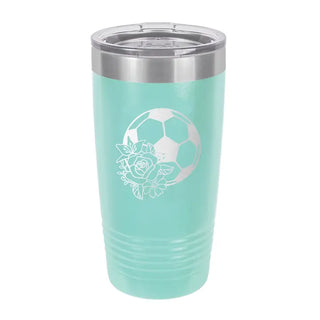 Floral Soccer 20oz Tumbler #TWB20-FLSOCC23-NAVY