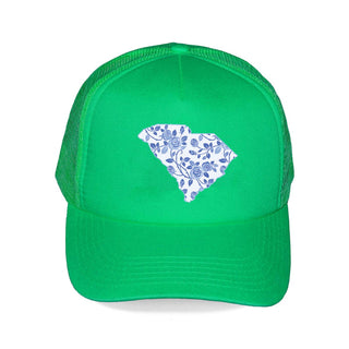 Blue Floral South Carolina Trucker Hat