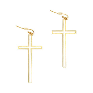 Gold Forgiven Cross Earrings #VLJE20192-GD