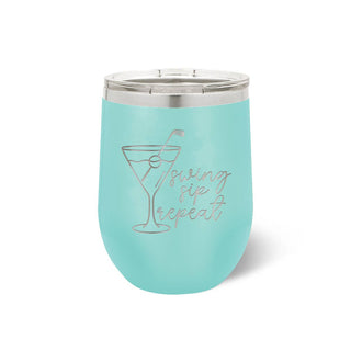 Swing, Sip, Repeat Golf Teal Tumbler