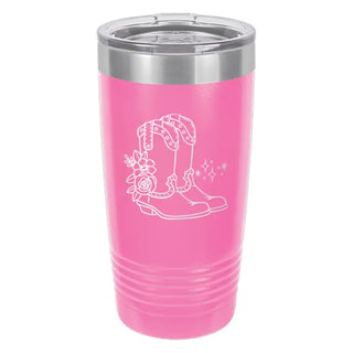 Cowgirl Boots Pink 20oz Tumbler #TWB20-CGBOOT-PK