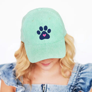 Heart Paw Corduroy Cap