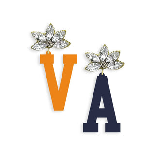 Orange & Navy VA Earrings