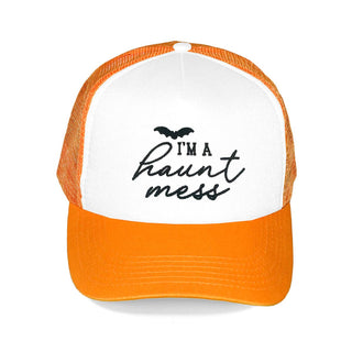 I'm a Haunt Mess Orange & White Trucker Hat