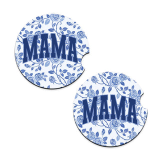Blue Floral Mama Car Coaster Set #SPACK-CC132-BFMAMA