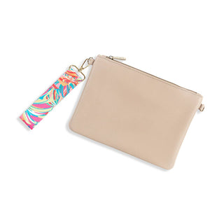 Tan Madeline Wristlet with Let's Get Tropical Wristlet Strap