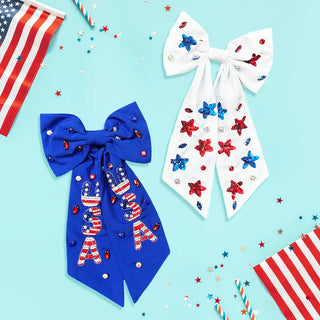 Oh my Stars Hair Bow #HBA0524-WHT