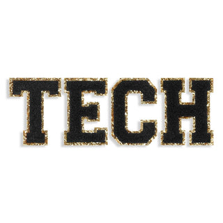 Tech Black Varsity Letter Patches