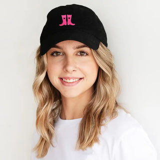 Black Cap with Hot Pink Cowgirl Boots