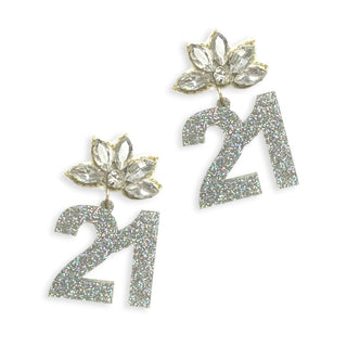 Holographic Glitter 21 Earrings #ACE-489CRY-21-HOLGL