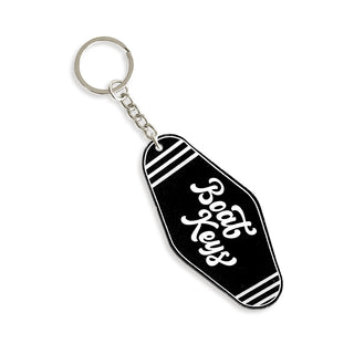 Boat Keys Motel Keychain #ACK-HOTEL-BLKWHT-BOATKY