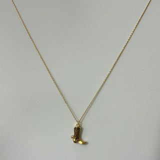 Gold Cow Girl Boot Necklace #EN1379-GD