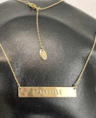 Nashville Bar Pendant Necklace #EN1397-NASHVILLE