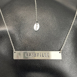 Nashville Bar Pendant Necklace #EN1397-NASHVILLE