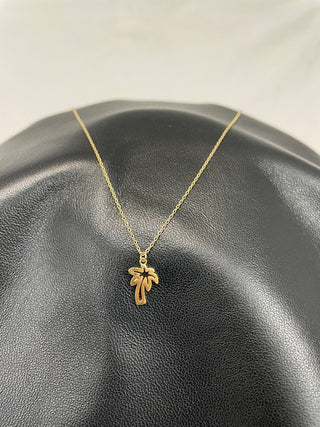 Gold Palm Tree Necklace #EN303-GD
