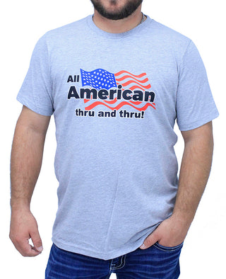 All American Flag T-Shirt - Gray #HPTS43-LGY-ALLAMER