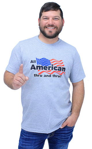 All American Flag T-Shirt - Gray #HPTS43-LGY-ALLAMER